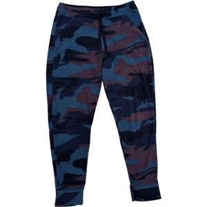 Patagonia Synchilla Snap T Fleece Jogger Pants Women's Small Blue Camo Abstract